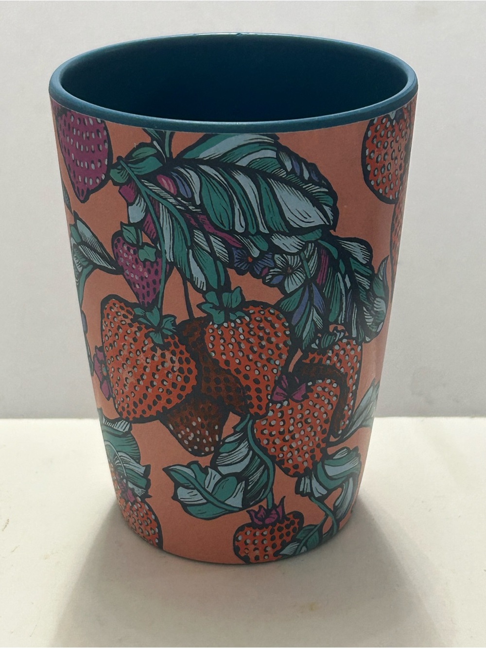 Anthropologie Strawberry Print Cup Alexandra Farmer The Flock Melamine Tumbler